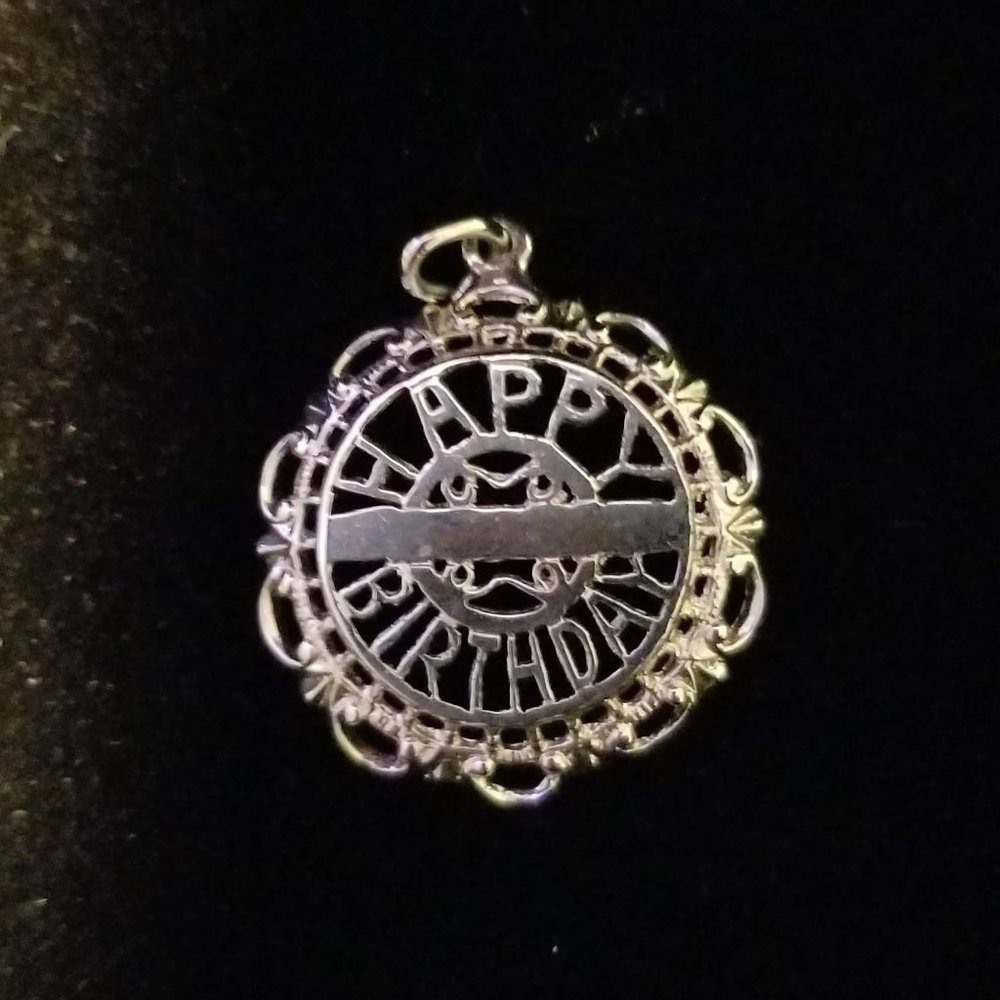 Silver "Happy Birthday" charm/pendant